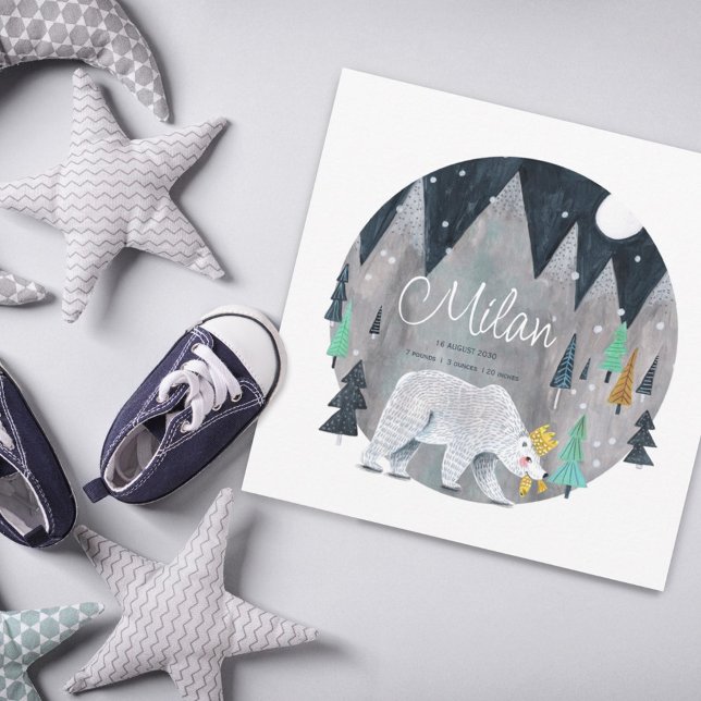 Carte De Remerciements Cute Petite Ours Polaire (Créateur téléchargé)