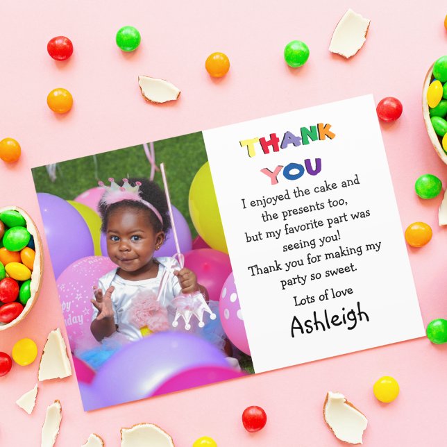 Carte De Remerciements Cute photo plat (Créateur téléchargé)