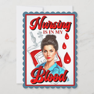 Carte De Remerciements Cute Pinup_ Soins infirmiers dans mon sang