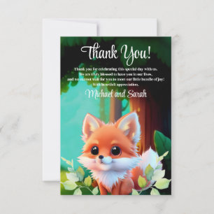 Carte De Remerciements Cute renard dessin bois animaux forêt amis de la f
