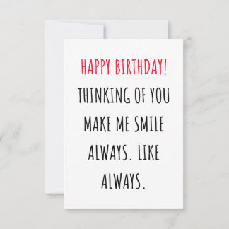 Carte De Remerciements Cute romantic happy birthday card