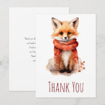 Cute Smiling Fox Pup in a Red Scarf