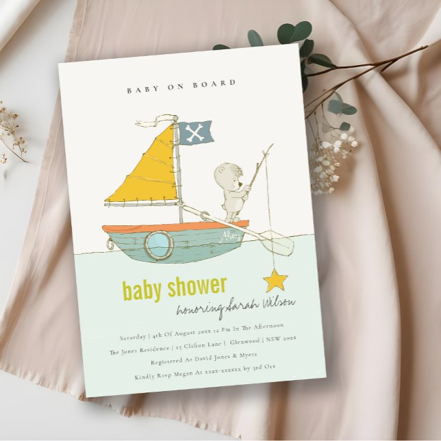 Carte De Remerciements Cute Star Teddy Bear Baby shower de voile Invitati (Créateur téléchargé)