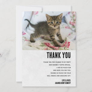 Carte De Remerciements Cute Tabby Kitten À L'Air Surpris