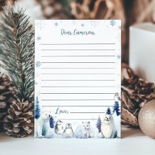 Carte De Remerciements Cute Winter Animaux Birthday Time Capsule Card