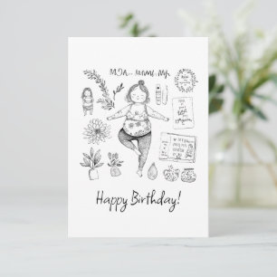 Carte De Remerciements Cute Yoga Maman Coloration