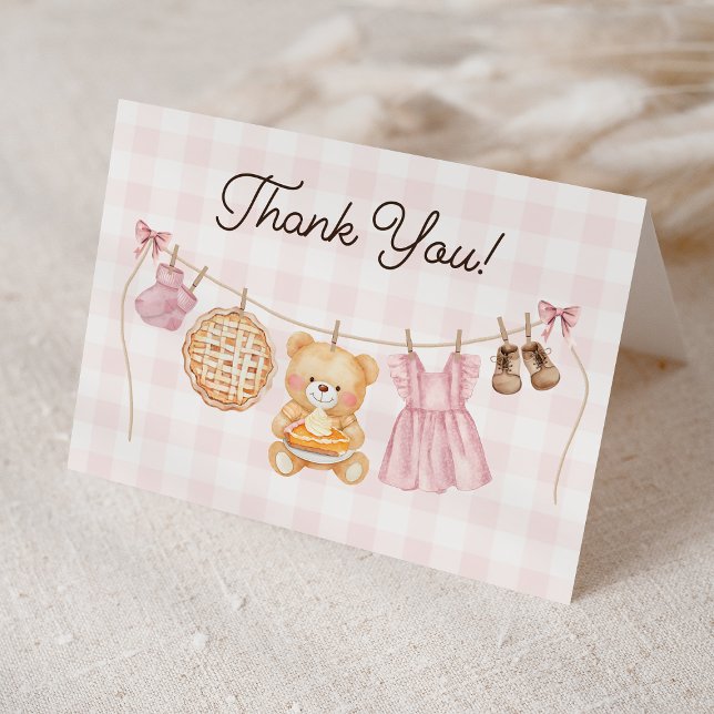 Carte De Remerciements Cutie Pie Fall Fille Baby shower Affichage Douche (Créateur téléchargé)