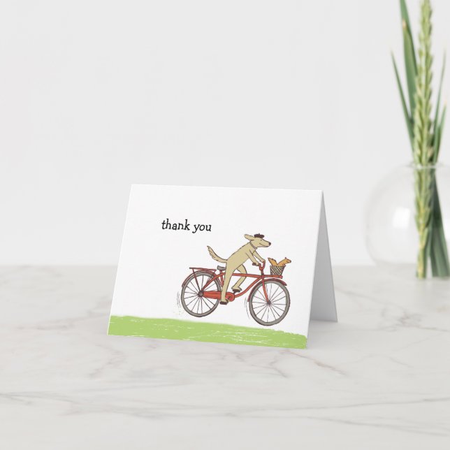 Carte De Remerciements Cycling | Cute Thank (Devant)