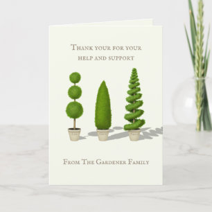 Carte De Remerciements Cypress Topiary personnalisable "Live Grow Thrive"