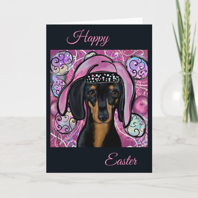 CARTE DE REMERCIEMENTS DACHSHUND     (Devant)