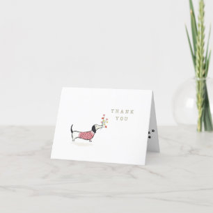 Carte de remerciements Dachshund tirée à la main