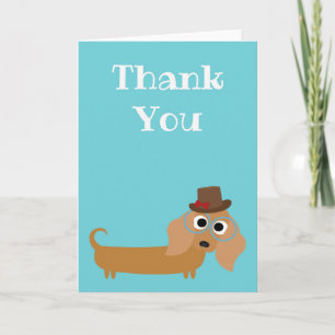 carte de remerciements Dachshund Wiener Dog Blank 