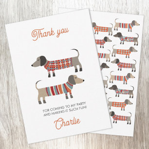 Carte De Remerciements Dachshund Wiener Saucisse Chien Fête Personnalisée