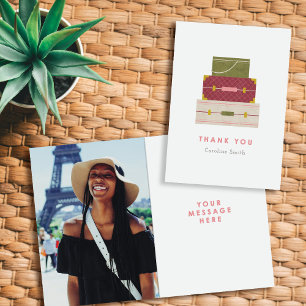 Carte de remerciements d'adieu Red Green Luggages