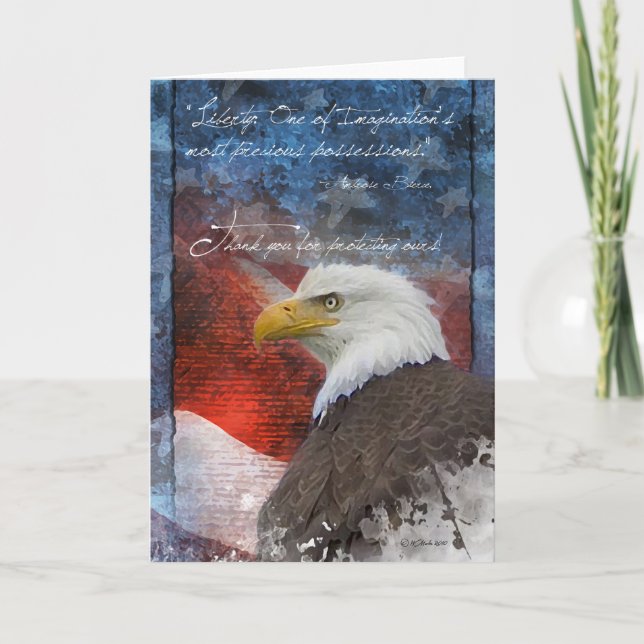 Carte de remerciements d'aigle patriotique (Devant)