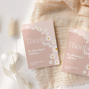 Carte De Remerciements Daisy Baby en fleur Boho Girl Baby shower