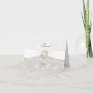 Carte De Remerciements Damask 30th Wedding Anniversary Thank You Card