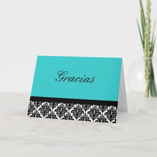 Carte De Remerciements Damassé de Gracias (Devant)