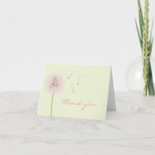 Carte de remerciements Dandelion rose