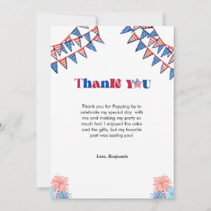 Carte de remerciements d'anniversaire 4 juillet mi