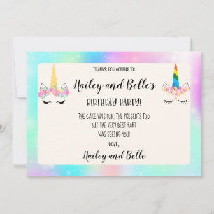 Carte de remerciements d'anniversaire conjoint de 