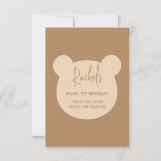 Carte de remerciements d'anniversaire de Beary