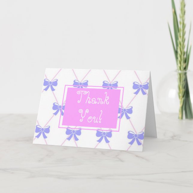 Carte de remerciements d'anniversaire de Bow (Devant)