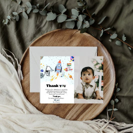 Carte de remerciements d'anniversaire de garçon po