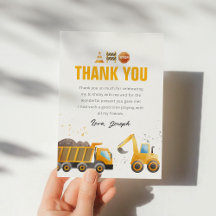 Carte de remerciements d'anniversaire de la constr