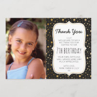 Carte de remerciements d'anniversaire de la photo