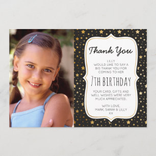 Carte de remerciements d'anniversaire de la photo 