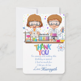 Carte de remerciements d'anniversaire de Mad Scien