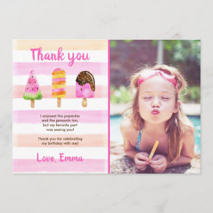 Carte de remerciements d'anniversaire d'été de