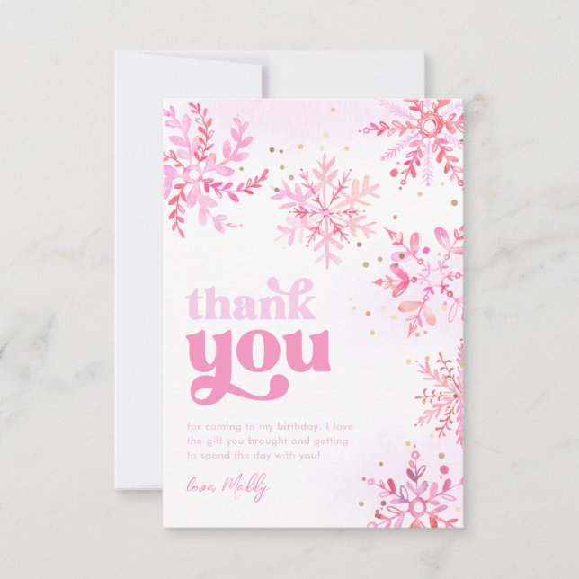 Carte de remerciements d'anniversaire d'hiver (Devant)