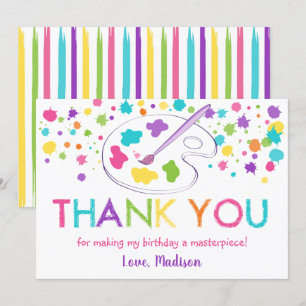 Carte de remerciements d'anniversaire du Rainbow A