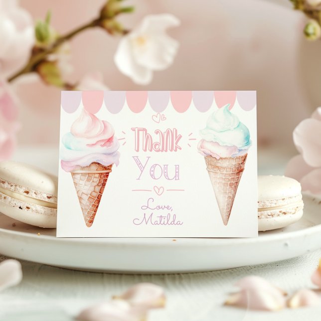 Carte de remerciements d'anniversaire pastel crème (Créateur téléchargé)
