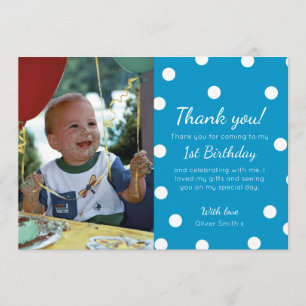Carte de remerciements d'anniversaire pointillé