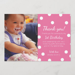Carte de remerciements d'anniversaire pointillé