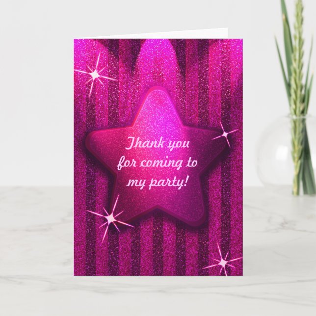 Carte de remerciements d'anniversaire rose à la Pa (Devant)