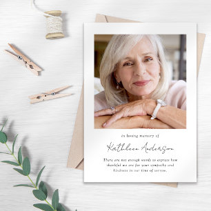 Carte De Remerciements Dans la mémoire aimée Photo funérailles