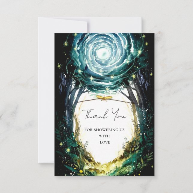Carte De Remerciements Dans le Baby shower des bois des Bois (Devant)