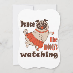 Carte De Remerciements Danse comme personne ne regarde poule Carlin chien