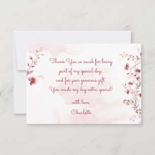 Carte De Remerciements Danse et ballerine tourbillon anniversaire