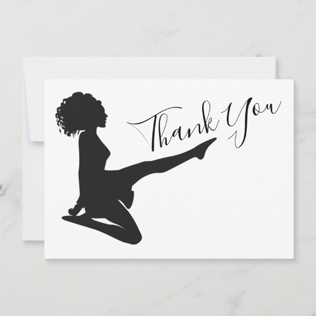 Carte De Remerciements Danseur irlandais Soft Shoe Dancing Black White Da (Devant)