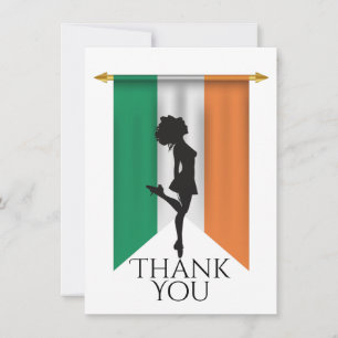 Carte De Remerciements Danseuse irlandaise et Drapeau irlandais Dance Fla