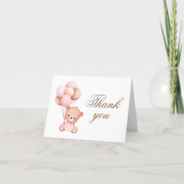 Carte de remerciements d'aquarelle de l'ours en pe