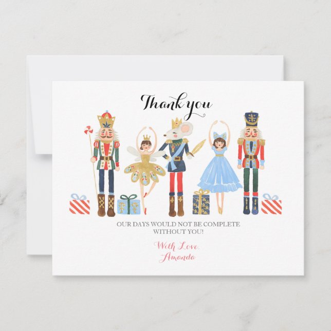 Carte de remerciements d'aquarelle du ballet de cr (Devant)