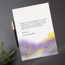 Carte de remerciements d'aquarelle fleur sauvage L