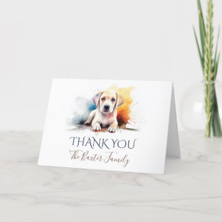 Carte de remerciements d'aquarelle Labrador Retrie