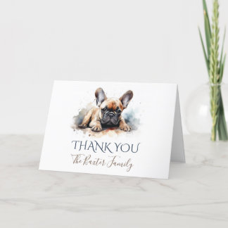 Carte de remerciements d'aquarelle pour chien taur